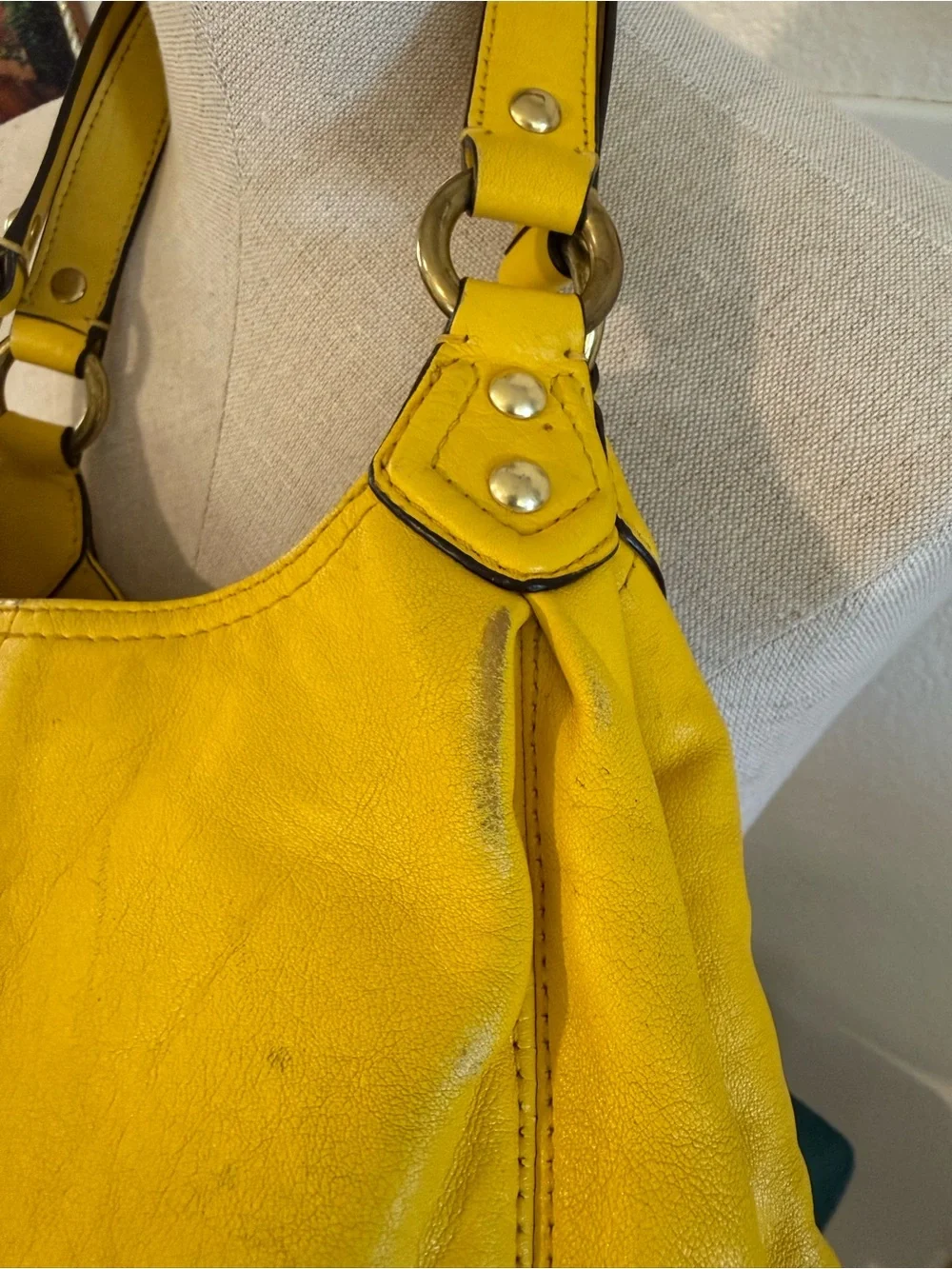 Coach Bright Yellow Ashley Leather Hobo